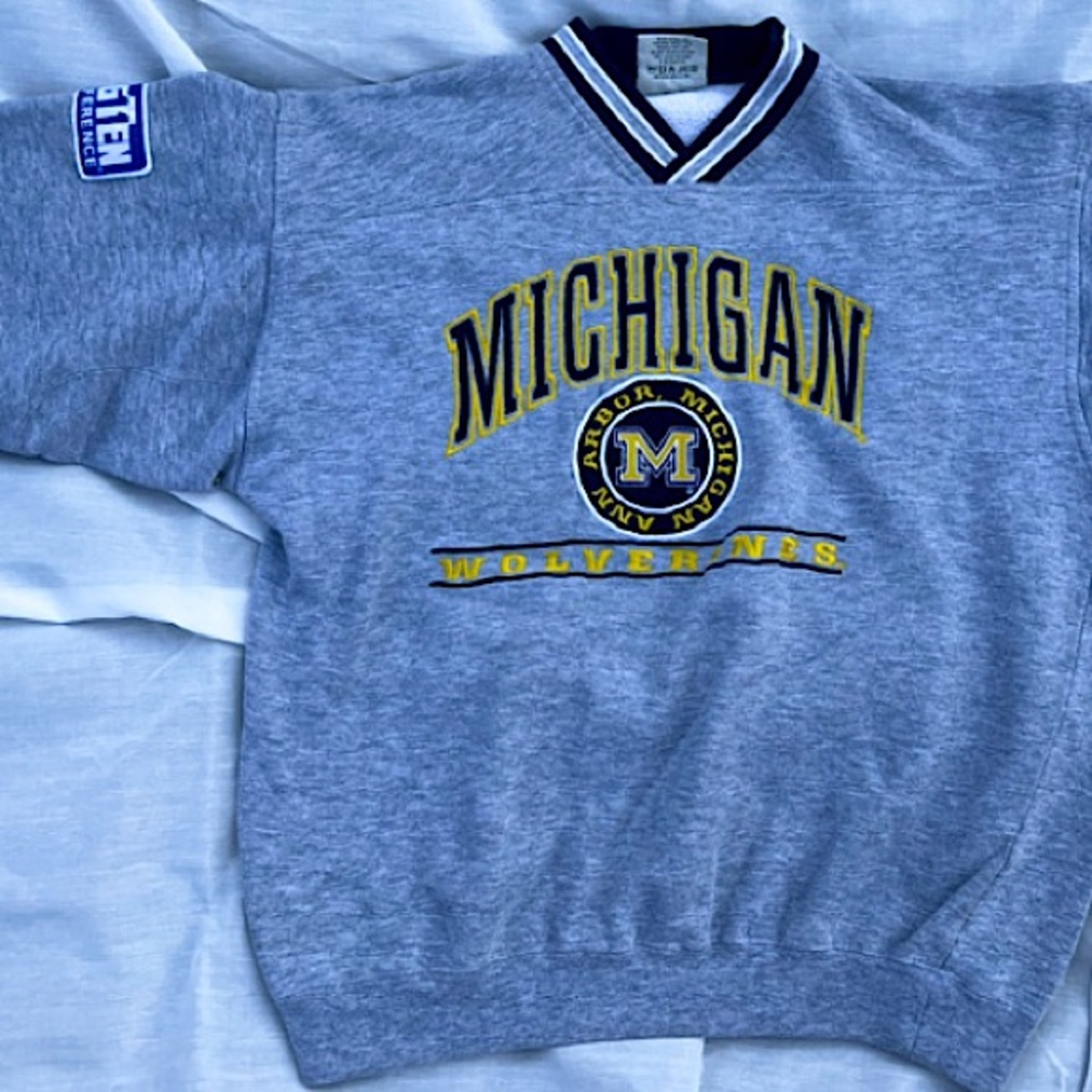 Vintage University Of Michigan Lee Crewneck Sweatshirt Big Ten Men’s Large
